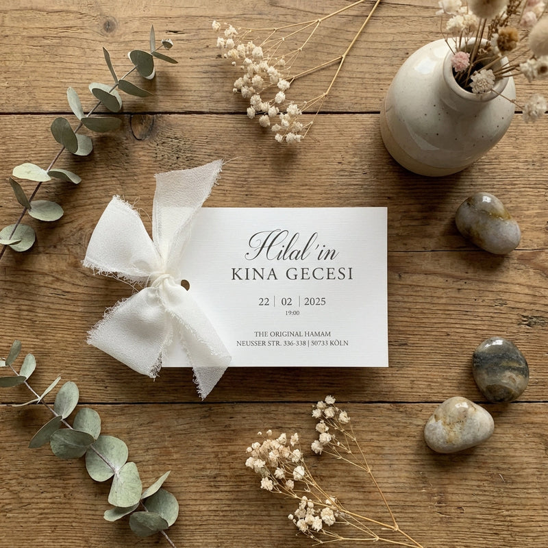 Edle Einladungskarten zur Henna-Feier