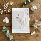 Expresskarte - Hochzeitseinladung "Château Blanc" - Set mit Schleife