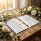 Hochzeitseinladung "Aristocrate" mit Blindprägung & Goldprägung