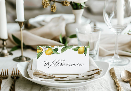 Elegante Tischkarten 100er Set | Edles Leinenpapier im Klappkarten Format