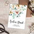 Hochwertige Dankeskarte A6 | Edles Leinenpapier im Postkartenformat "Flower"