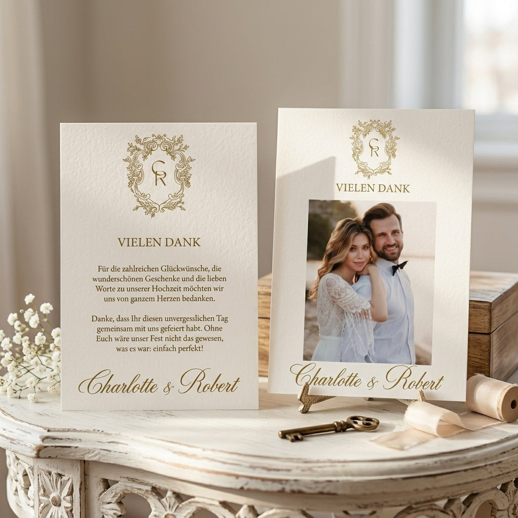High-quality invitation card | Elegant linen paper with blind embossing