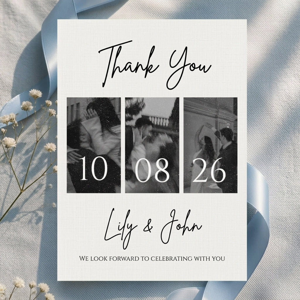 High-quality invitation card | Elegant linen paper with blind embossing