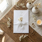 Express invitation "Linen Elegance" | Blind embossing on linen paper with envelope