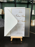 Hochzeitseinladung "Crown Edition" mit Blind- und Goldprägung