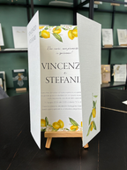 Einladung "Lemons" | Altarfalzkarte mit Schleife