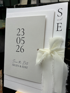 Expresskarte - Hochzeitseinladung "Château Blanc" - Set mit Schleife