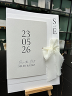 Expresskarte - Hochzeitseinladung "Château Blanc" - Set mit Schleife