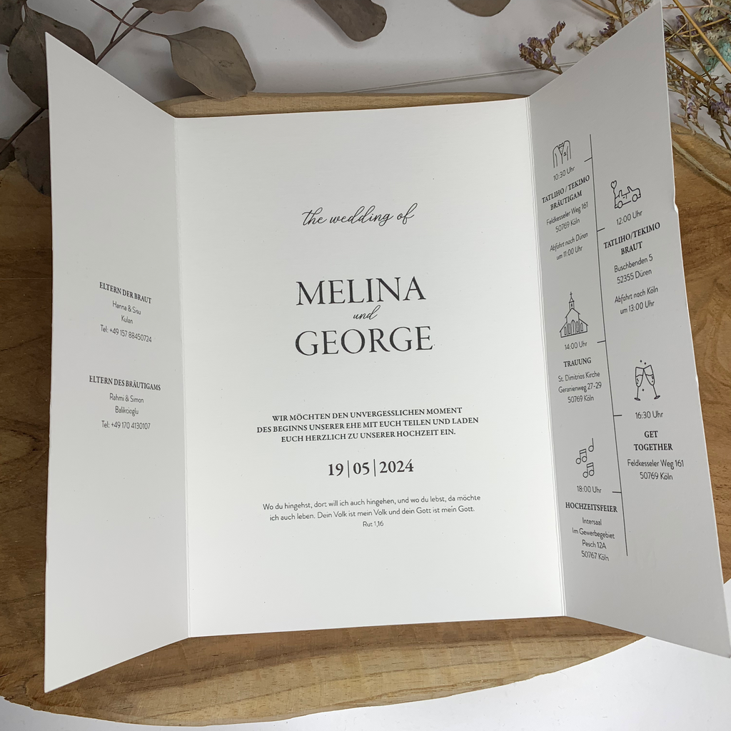 Einladung „Altarfalzkarte - Linen Lace"