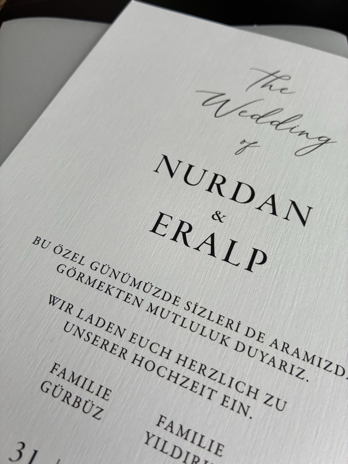 High-quality invitation card | Elegant linen paper with blind embossing