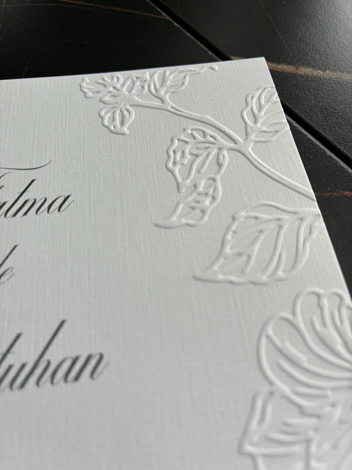 High-quality invitation card | Elegant linen paper with blind embossing