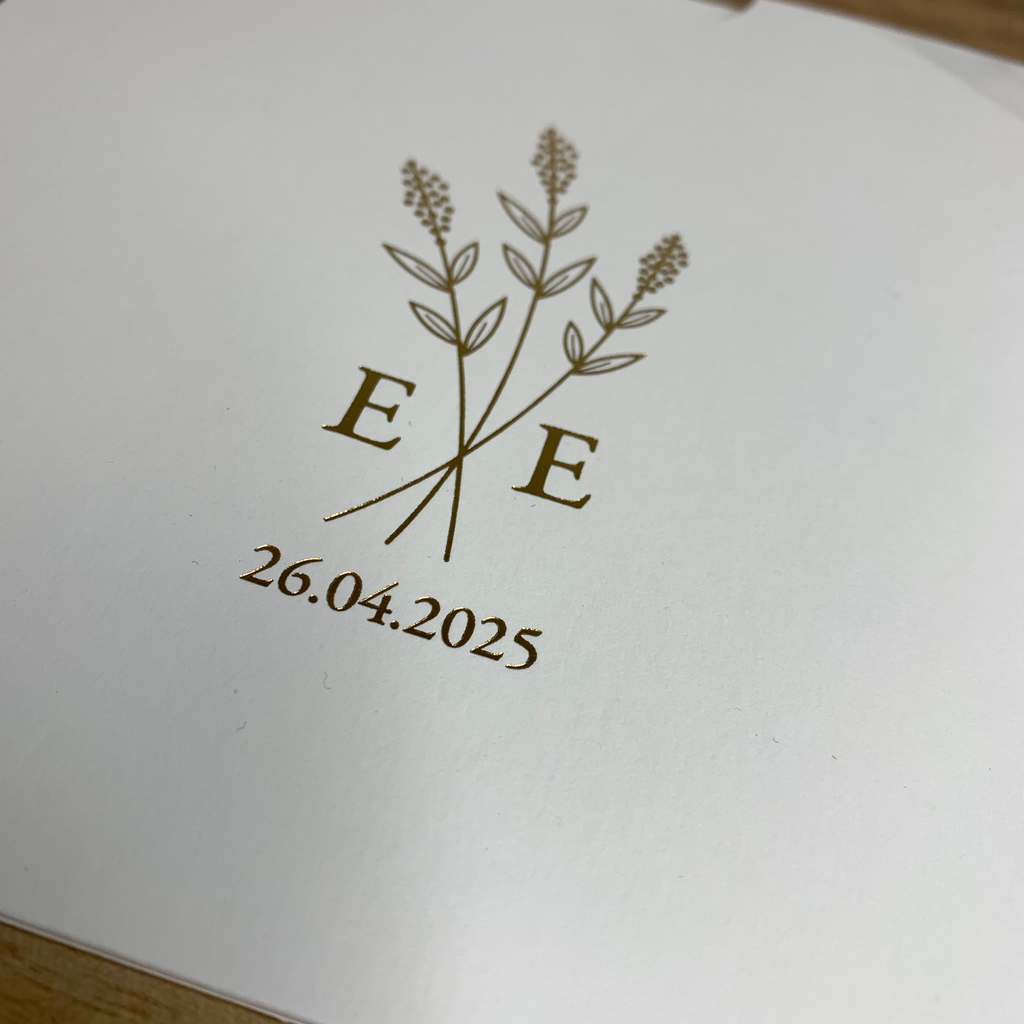 Hochzeitseinladung "Flower" mit Prägung | Set mit Kuvert