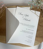 Express-Einladung "Linen Elegance" | Blindprägung auf Leinenpapier mit Kuvert