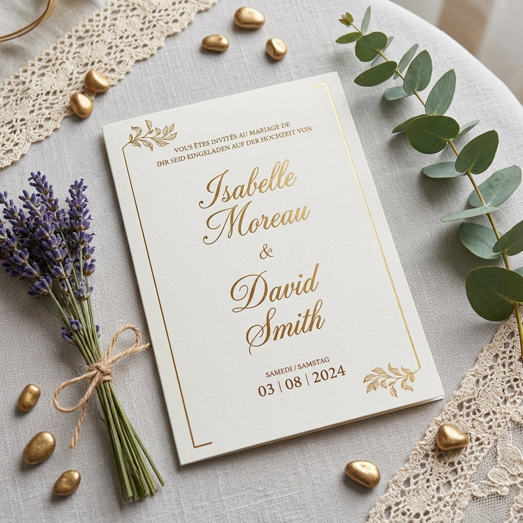Invitation "Lemons" | Gatefold card with ribbon