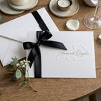 Wedding invitation "Crown Edition" with blind embossing and gold foil embossing