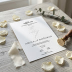 Wedding invitation "Crown Edition" with blind embossing and gold foil embossing