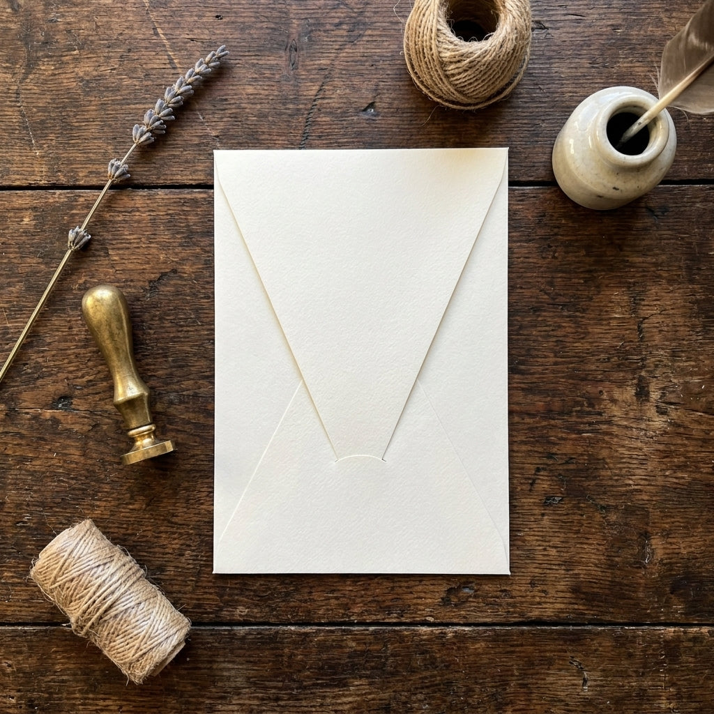 Kuvert | Beige | 14×20 cm | Hochwertig Spitz