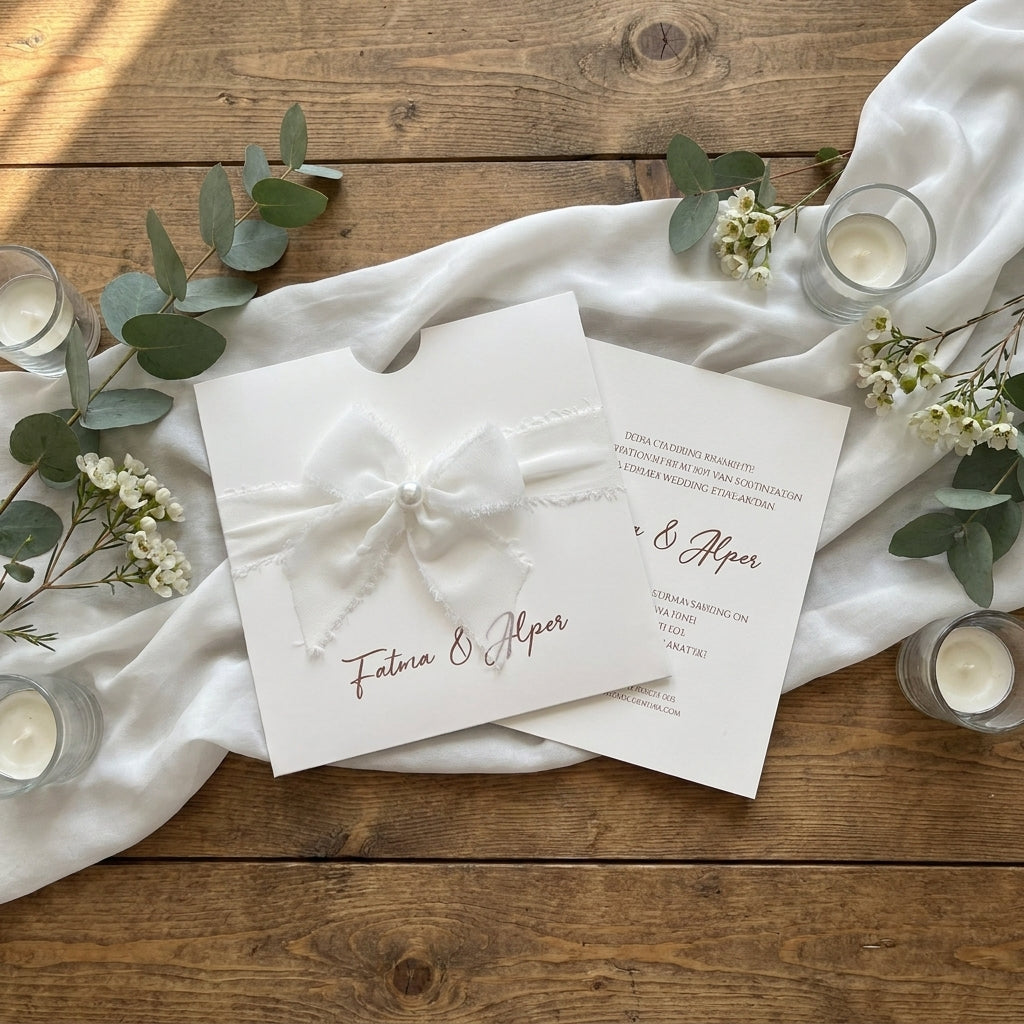 Einladung "Pearl Dream" | Hochwertiges Leinenpapier mit Kuvert