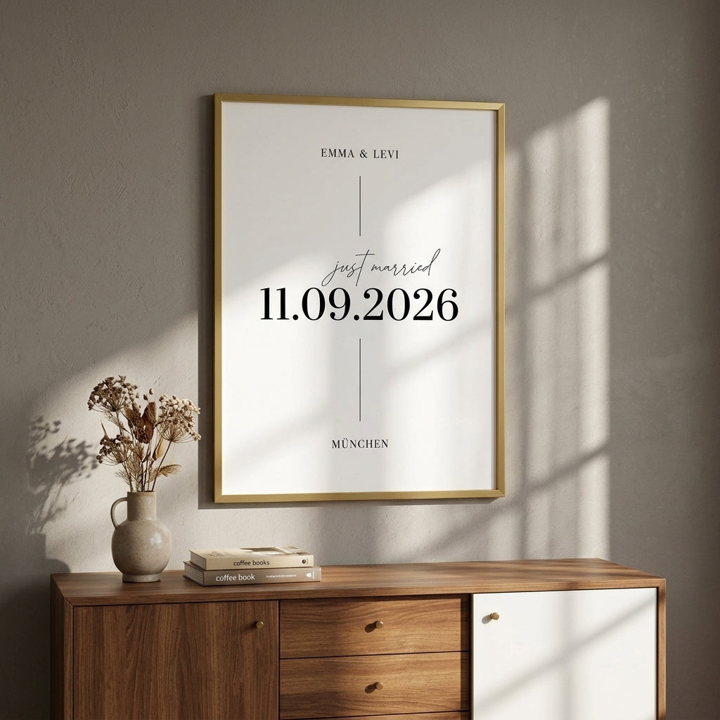 Hochzeitsgeschenk | Poster "Datum & Namen"