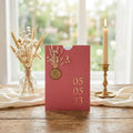 Hochzeitseinladung "Red Royal" mit Wachssiegel und Trockenblume