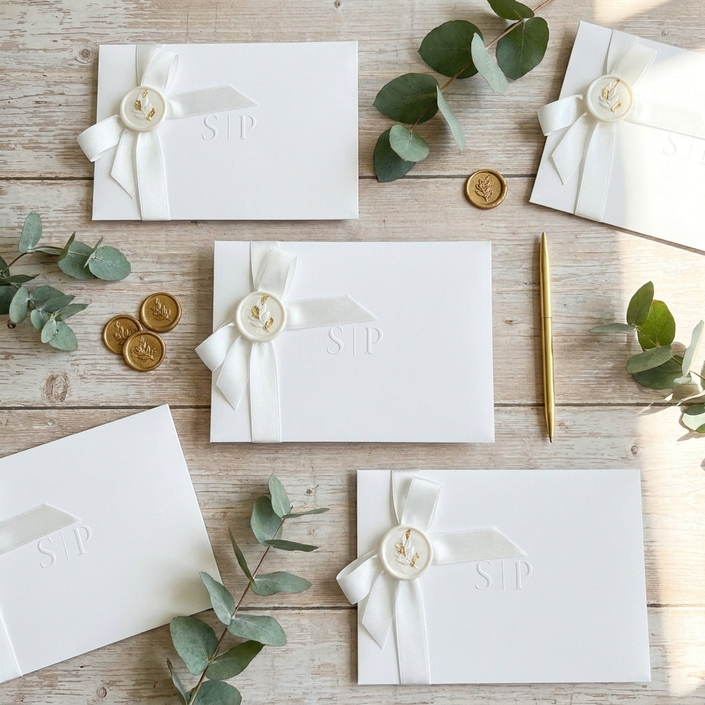Hochzeitseinladung "Gold Edition" mit Blind- und Goldprägung