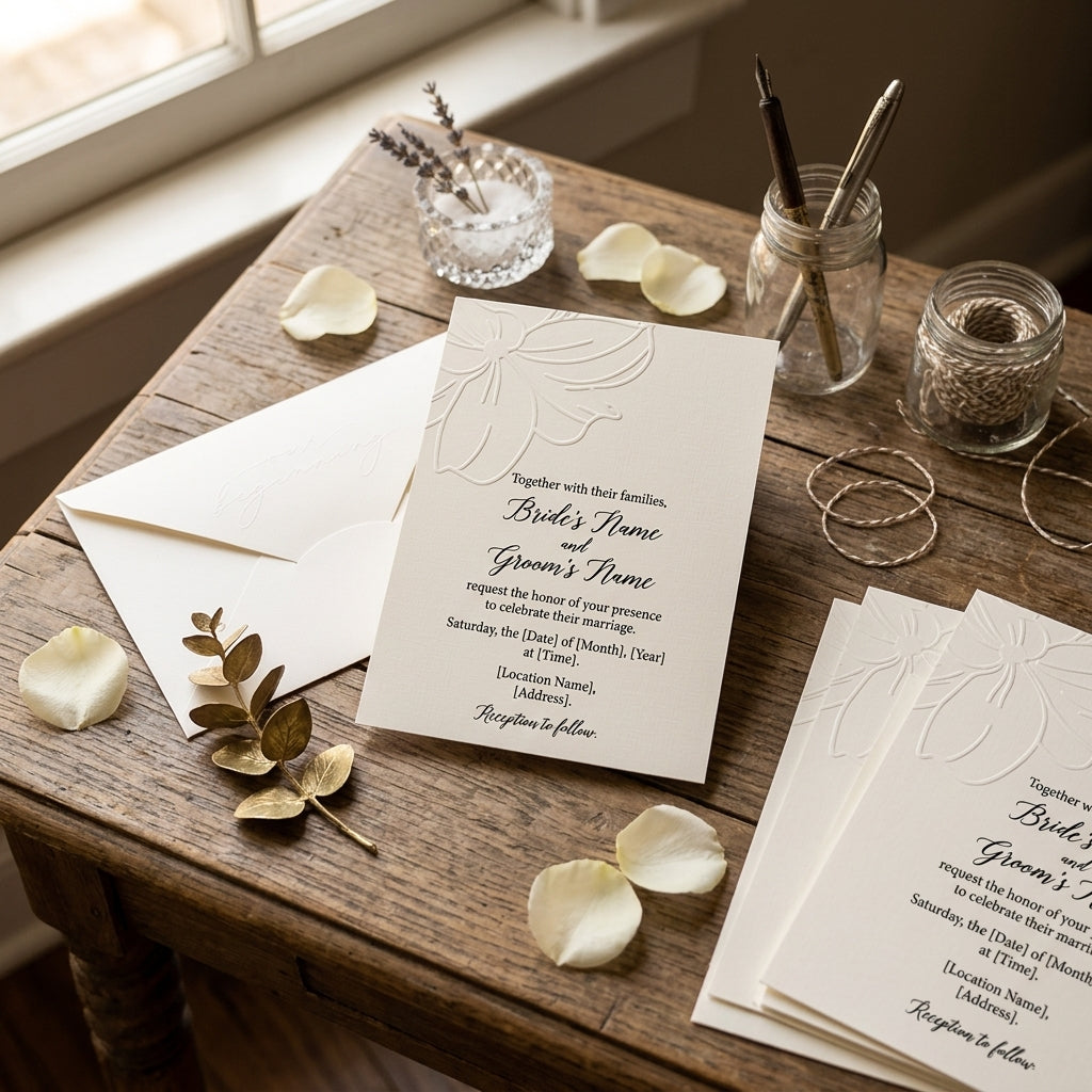 Express Invitation "The Wedding of" | Letterpress on Linen Paper