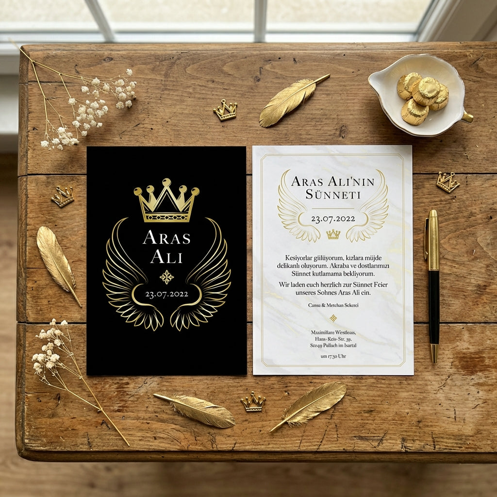 High-quality invitation card | Elegant linen paper with blind embossing