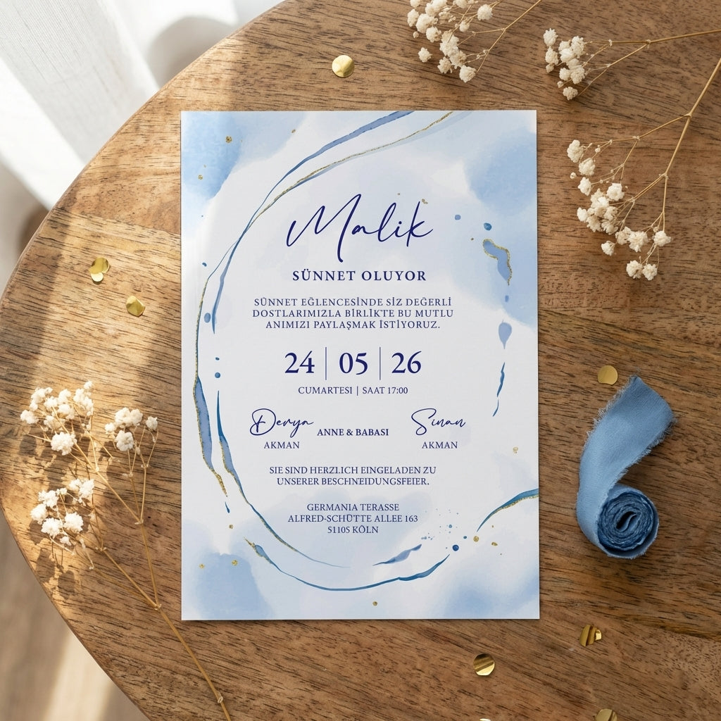 High-quality invitation card | Elegant linen paper with blind embossing