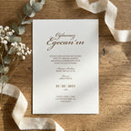 Express invitation "Linen Elegance" | Blind embossing on linen paper with envelope