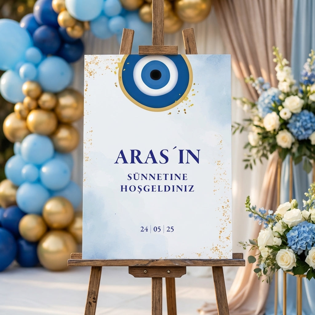 Empfangstafel A1 auf Hartschaum | Individuelles Willkommensschild für Sünnet