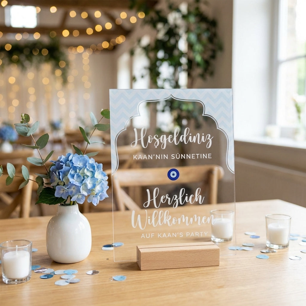 Tischdekoration aus Acrylglas | Individuell gestaltet für Sünnet