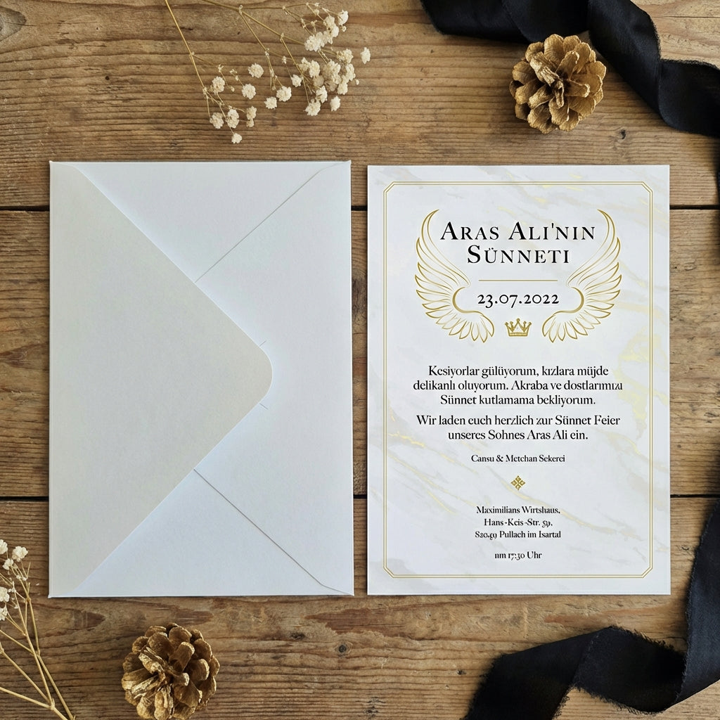 High-quality invitation card | Elegant linen paper with blind embossing