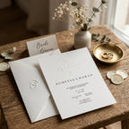 Express-Einladung "The Wedding of" | Blindprägung auf Leinenpapier