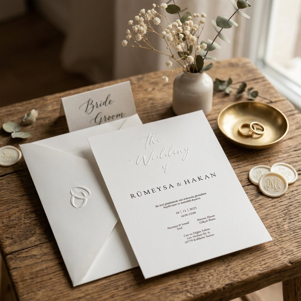 Express Invitation "The Wedding of" | Letterpress on Linen Paper