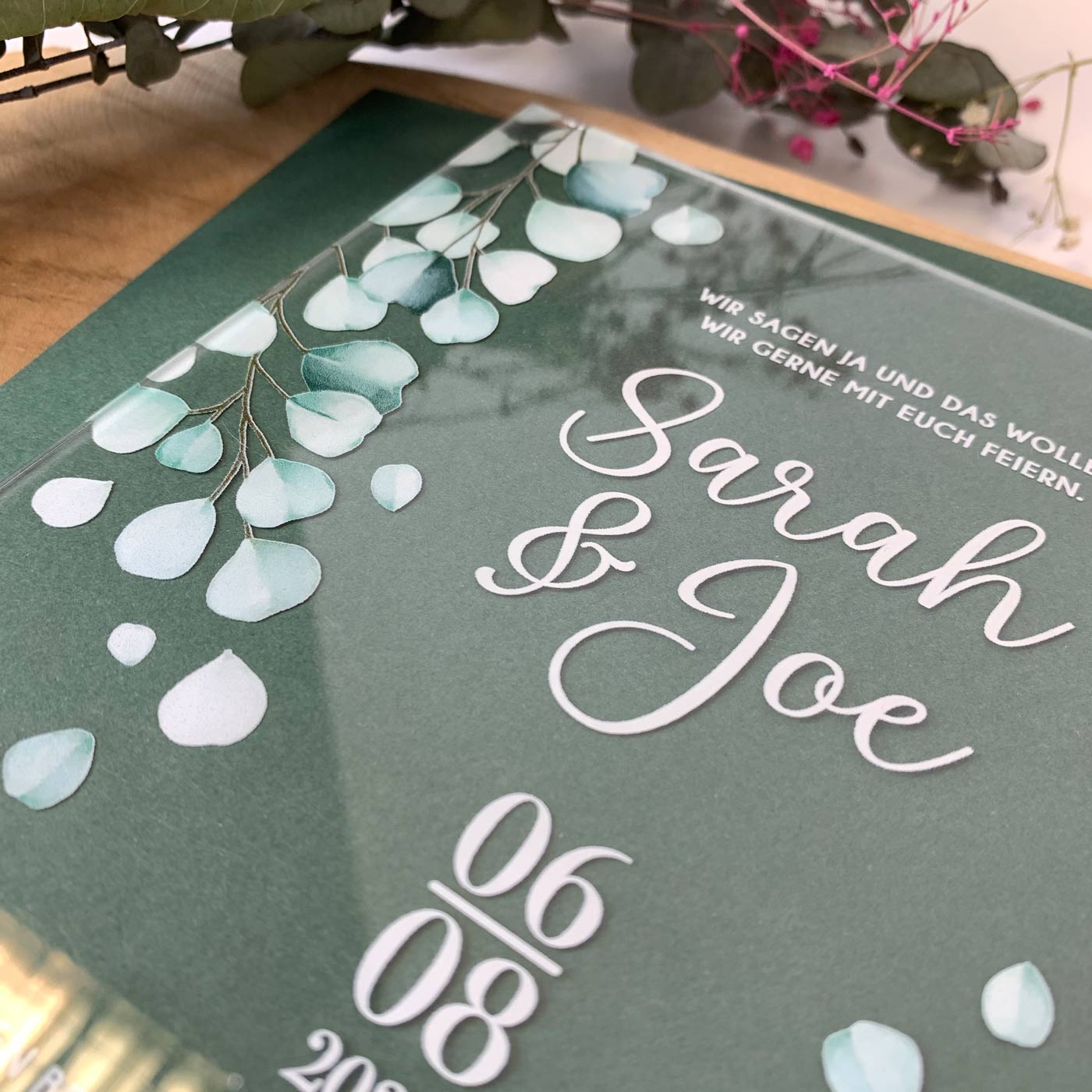 Transparente Acrylglas Einladungskarte | 13×19 cm "Eternal Glass Invitation"