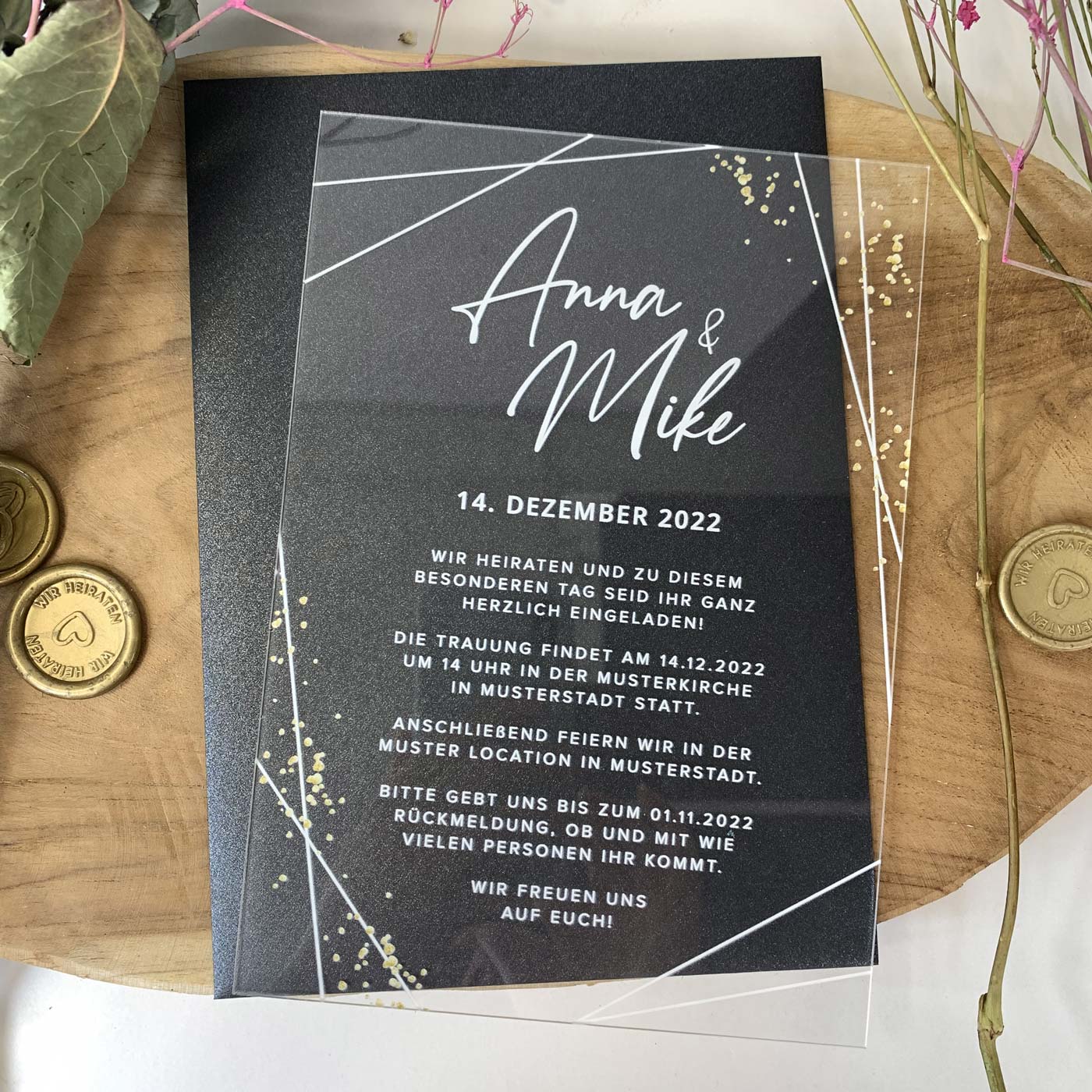 Transparente Acrylglas Einladungskarte | "Prestige Acrylic Invitation"