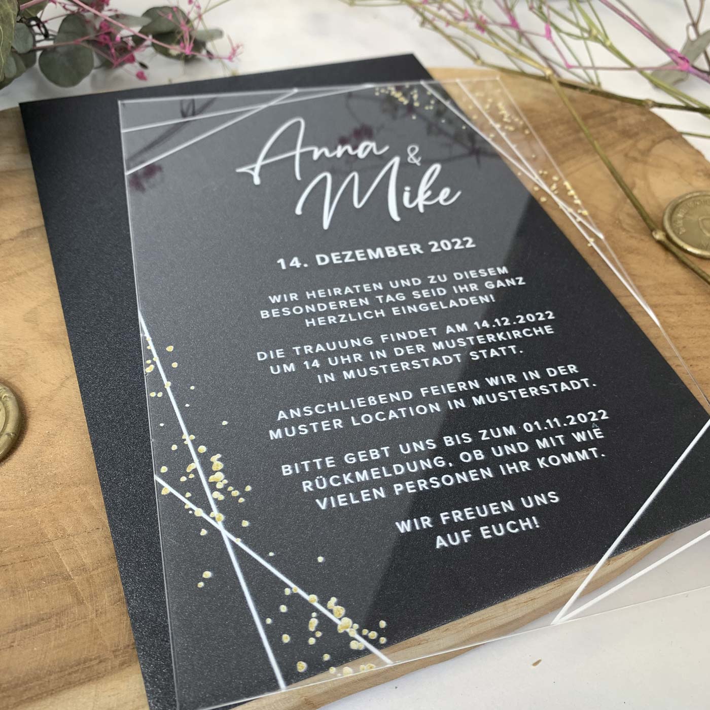 Transparente Acrylglas Einladungskarte | "Prestige Acrylic Invitation"