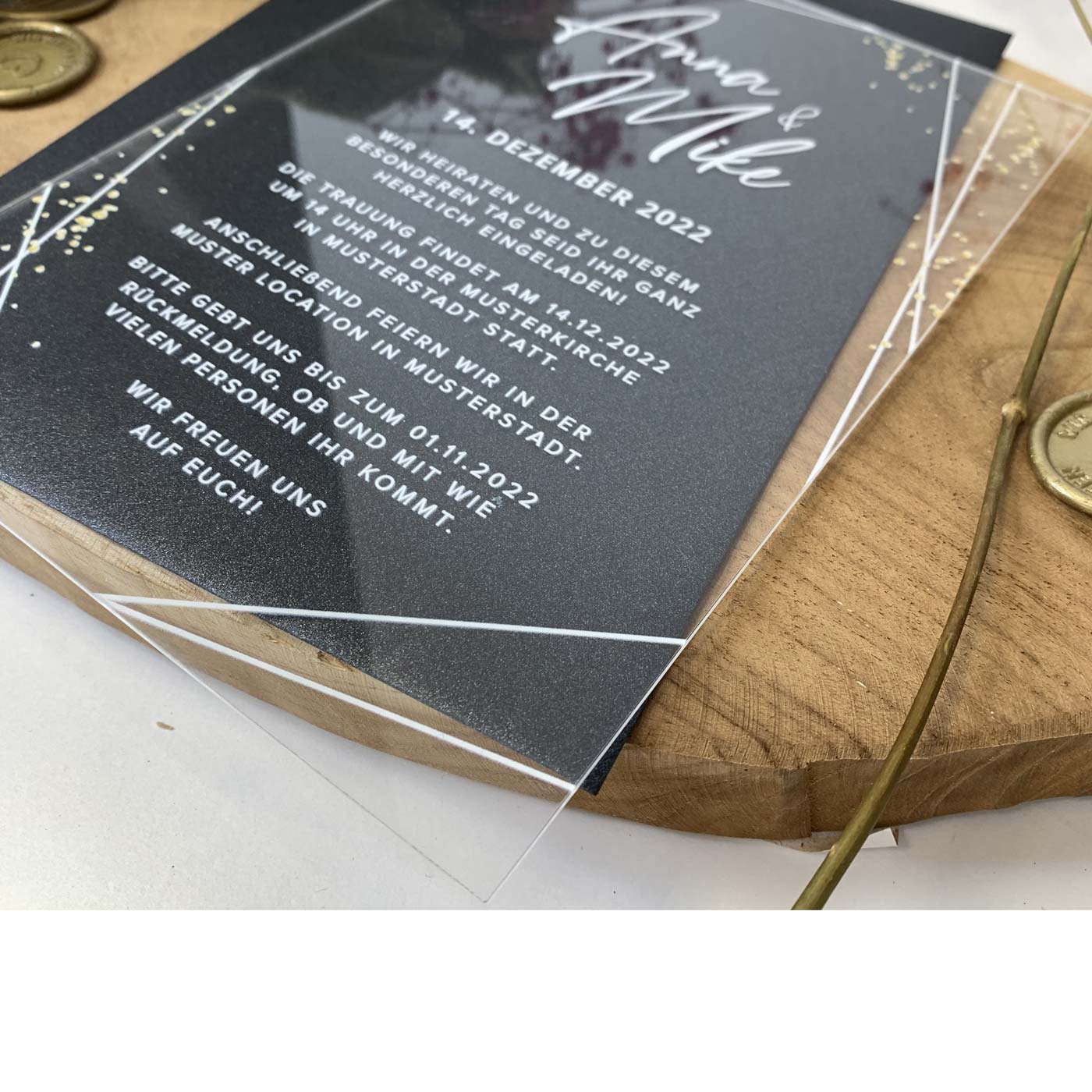Transparente Acrylglas Einladungskarte | "Prestige Acrylic Invitation"