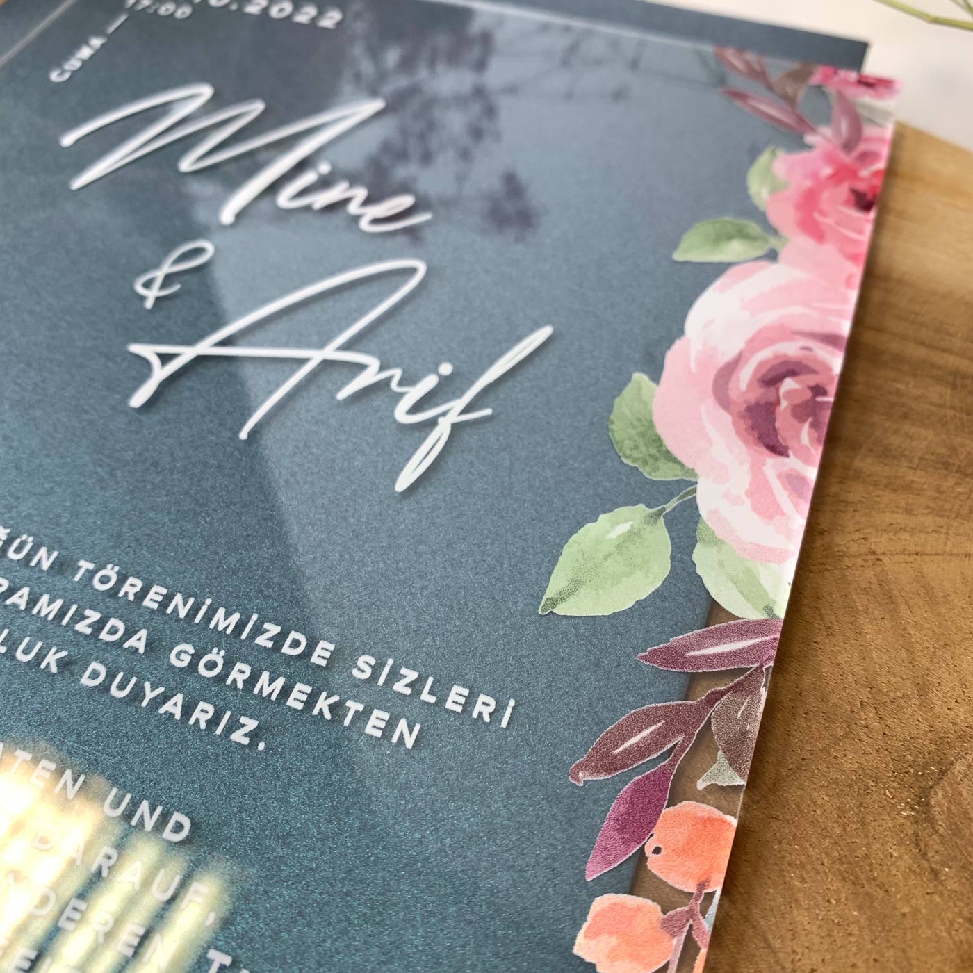 Transparente Acrylglas Einladungskarte | 13×19 cm "Crystal Invitation"