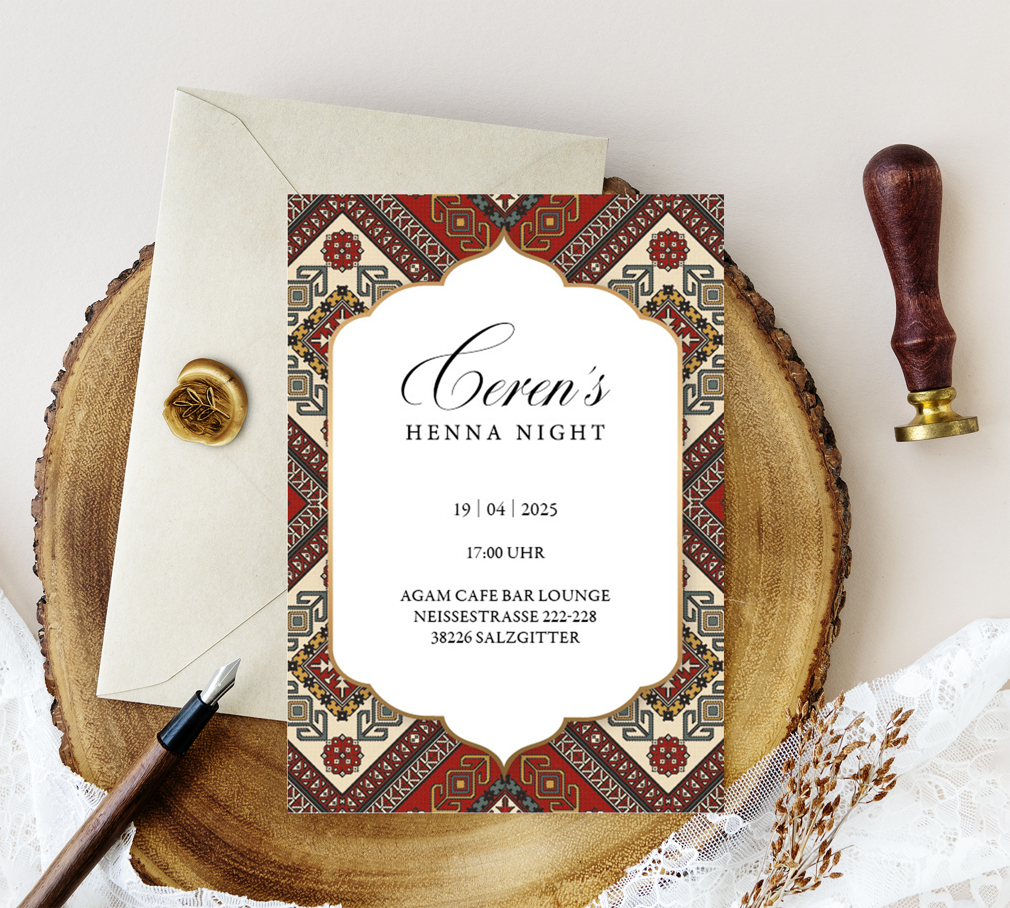 Henna Abend Einladung "Persischer Teppich"