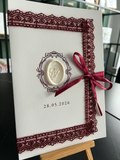 Express card - Wedding invitation "Château Blanc" - Set with ribbon