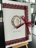 Express card - Wedding invitation "Château Blanc" - Set with ribbon