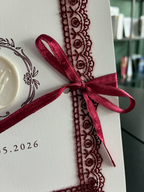 Express card - Wedding invitation "Château Blanc" - Set with ribbon