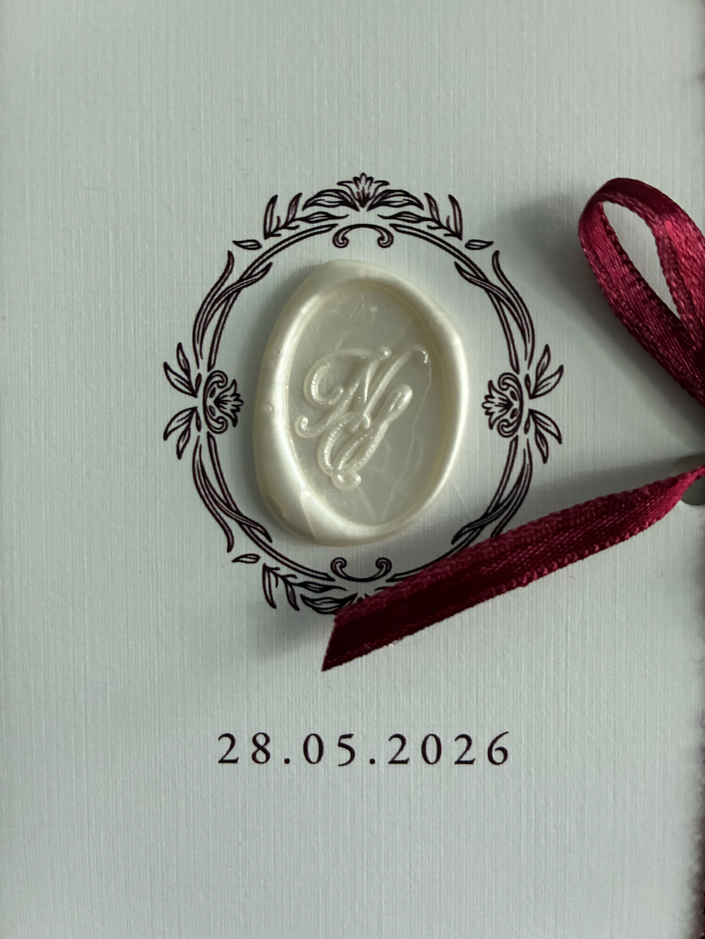 Express card - Wedding invitation "Château Blanc" - Set with ribbon