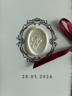 Express card - Wedding invitation "Château Blanc" - Set with ribbon