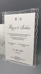 Wedding invitation "Luxe Minimal" with embossing and boho bow