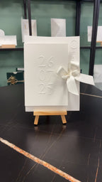 Wedding invitation "Signature Royale" with embossing & ribbon