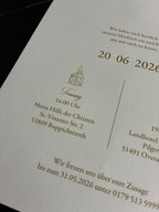 Express invitation "Linen Elegance" | Blind embossing on linen paper with envelope