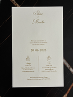 Express invitation "Linen Elegance" | Blind embossing on linen paper with envelope