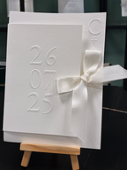 Wedding invitation "Signature Royale" with embossing & ribbon